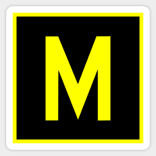 M - Mike - FAA taxiway sign, phonetic alphabet Sticker